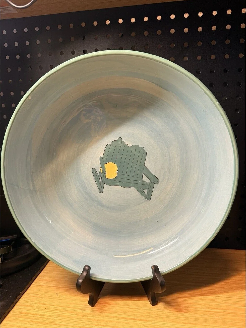 KIC Handpainted Oval Platter Dinnerware Brushes Stonemite Turquoise